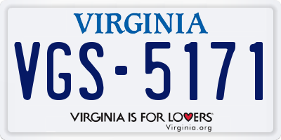 VA license plate VGS5171