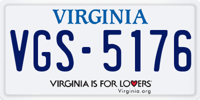 VA license plate VGS5176