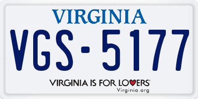 VA license plate VGS5177