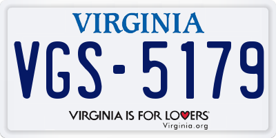 VA license plate VGS5179