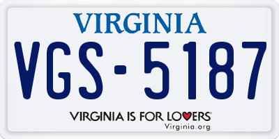VA license plate VGS5187
