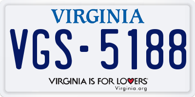 VA license plate VGS5188