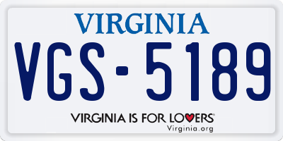 VA license plate VGS5189