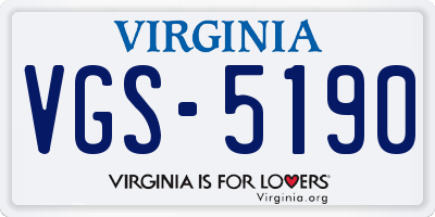 VA license plate VGS5190