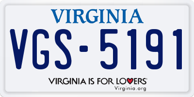 VA license plate VGS5191