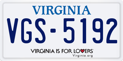 VA license plate VGS5192