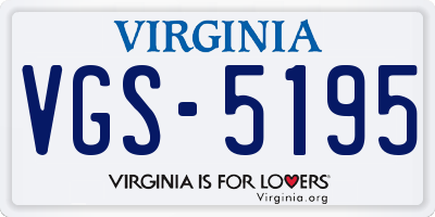 VA license plate VGS5195