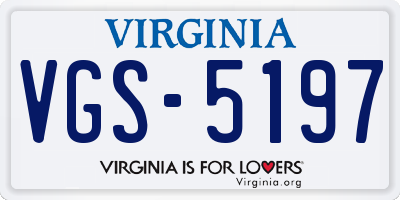 VA license plate VGS5197