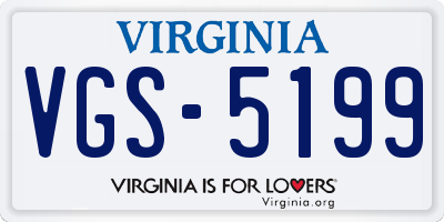 VA license plate VGS5199