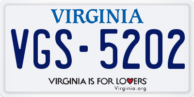VA license plate VGS5202