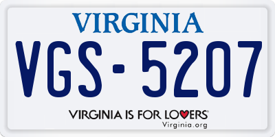 VA license plate VGS5207