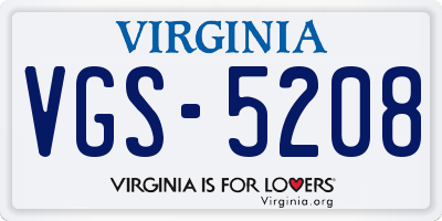 VA license plate VGS5208