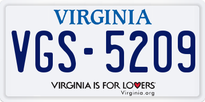 VA license plate VGS5209