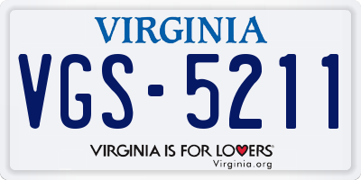 VA license plate VGS5211