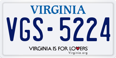 VA license plate VGS5224