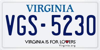 VA license plate VGS5230