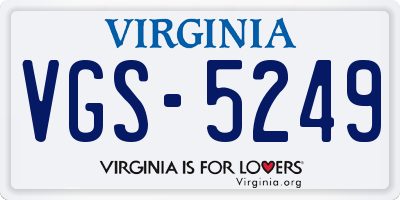 VA license plate VGS5249