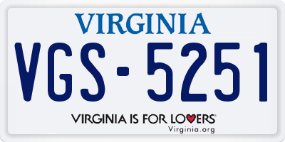 VA license plate VGS5251