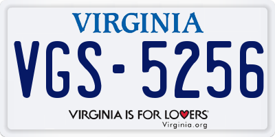 VA license plate VGS5256