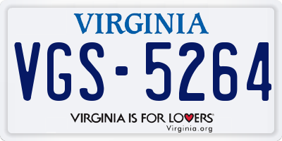 VA license plate VGS5264