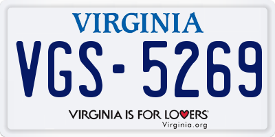 VA license plate VGS5269