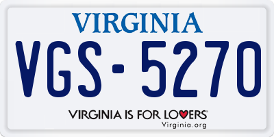 VA license plate VGS5270