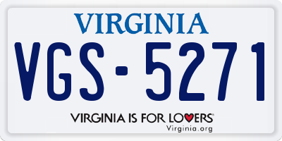 VA license plate VGS5271