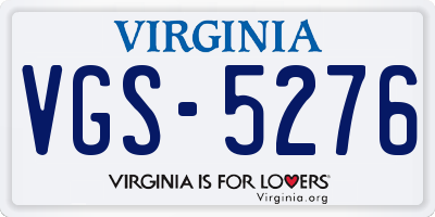 VA license plate VGS5276
