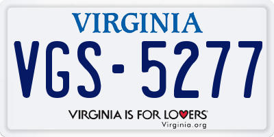 VA license plate VGS5277