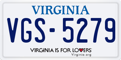 VA license plate VGS5279