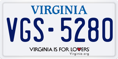 VA license plate VGS5280