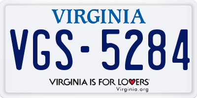 VA license plate VGS5284