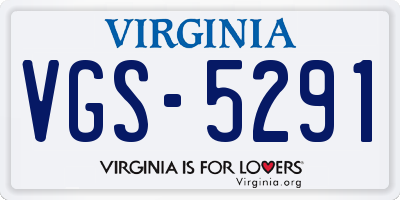 VA license plate VGS5291