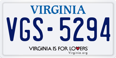 VA license plate VGS5294