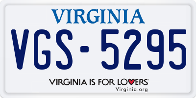 VA license plate VGS5295