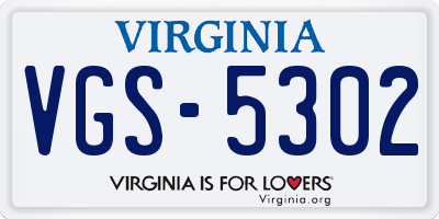 VA license plate VGS5302
