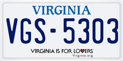 VA license plate VGS5303