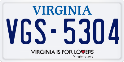 VA license plate VGS5304