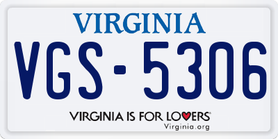 VA license plate VGS5306