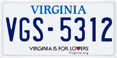 VA license plate VGS5312