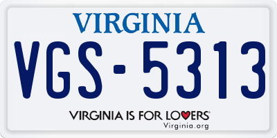 VA license plate VGS5313