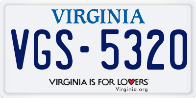 VA license plate VGS5320