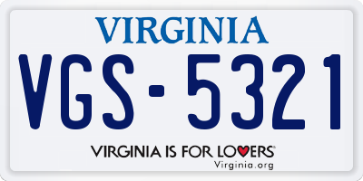 VA license plate VGS5321