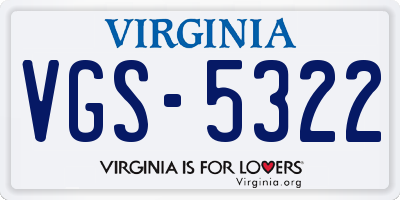 VA license plate VGS5322