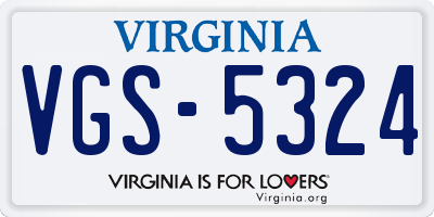 VA license plate VGS5324