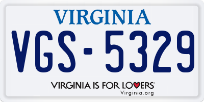 VA license plate VGS5329
