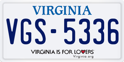 VA license plate VGS5336
