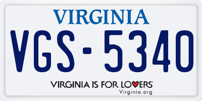 VA license plate VGS5340