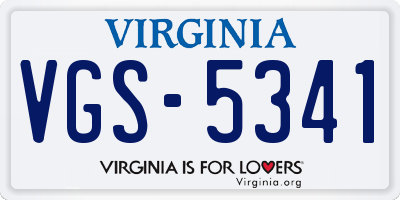 VA license plate VGS5341