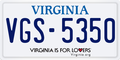 VA license plate VGS5350